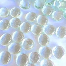 10 Lb. Flat Glass Marbles/Pebbles for Vase Filler Etc (Clear, 0.65" ~900 PCs) 