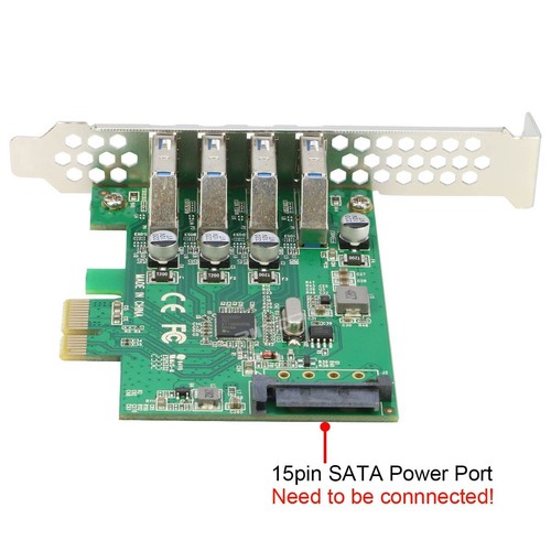 4 Port PCI-e USB 3.0 Expansion Adapter Card 5Gbps, NEC Chip,Low Profile Bracket - 第 5/6 張圖片