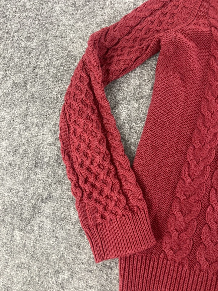 Suéter feminino Preswick Moore extra grande pulôver de malha cabo vermelho N267 - Imagem 2 de 4