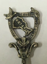Vintage Souvenir Spoon Collectible Pewter Ontario Trillium Canada