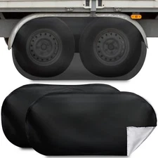 2 Pack Tire Covers Dual Axle Wheel Cover Double Rv Nylon Trailer Tire Covers Cam