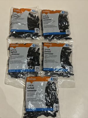 250 DIG H80B 1/4 In. Barb Connectors Hose Drip Line 25 PSI. 250Piece Lot of 5