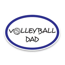 Volleyball Dad Sports Oval Magnet Decal, 4x6 Inches, Automotive Magnet