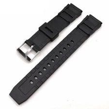 Replacement Watch Band Style Silicone Black Buckle Rubber Strap Diver Bracelet