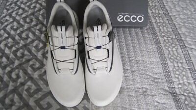 NWB Ecco GOLF  G5 BIOM BOA  Goretex  Spiked Golf Shoes White/Black US 12-12.5