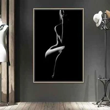 Sexy Women Canvas Painting Black and White Body Art Wall Picture Canvas Wall Art