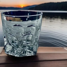 RARE SAINT GOBAIN FRANCE Cathedral Panel 8oz Heavy Whiskey Clear Rocks Glass