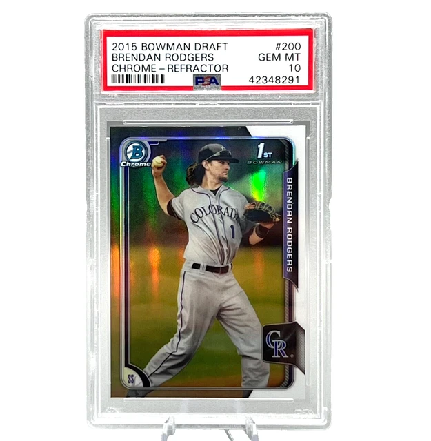 BRENDAN RODGERS 2015 Bowman Draft Chrome REFRACTOR PSA 10 Gem Mint RC Rockies