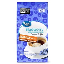 Great Value Blueberry Medium roast Ground Coffee 12oz rich Flavor Daily Brew.... 11.99 per pound