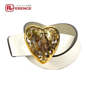 Boucle GUCCI Heart Hysteria 207557 cuir blanc 90/36 dorée OCCASION sans boîte
