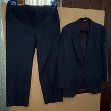 Navy Pinstripe Classic Fit 2 Piece Suit Single-Breasted Blazer Notch Lapel Pants
