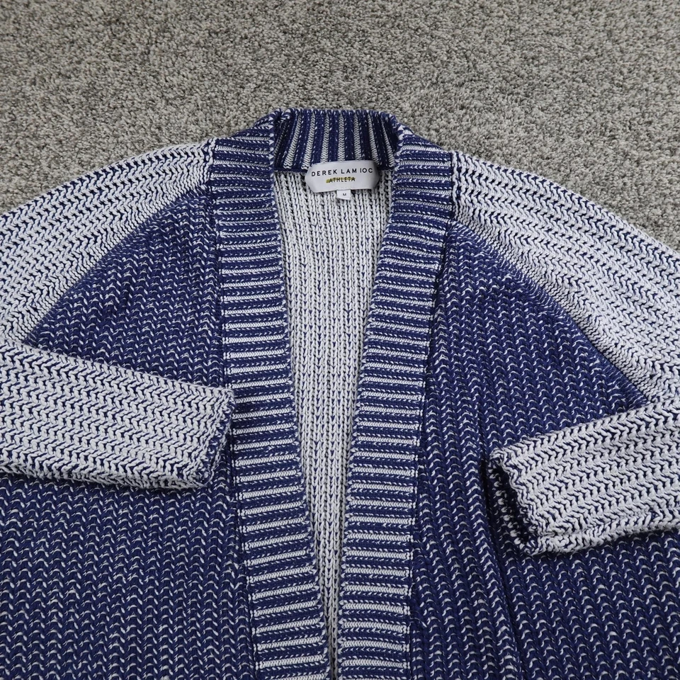 Cárdigan Athleta Mujer M Azul Derek Lam 10C Grueso Tejido Frente Abierto Envolvente Suéter Foto 2 de 4