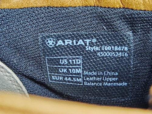 Ariat Terrain Pro H2O Java Waterproof Hiking Boots Men's 11 D Leather - Picture 13 of 14