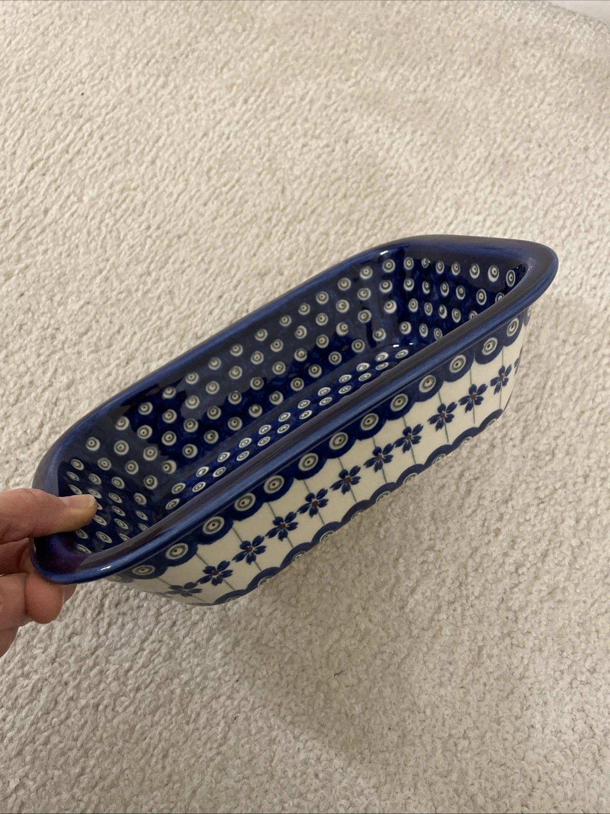 Boleslawiec Polish Pottery Rectangular Loaf Baker 10”x7”x3”
Opens in a new window or tab