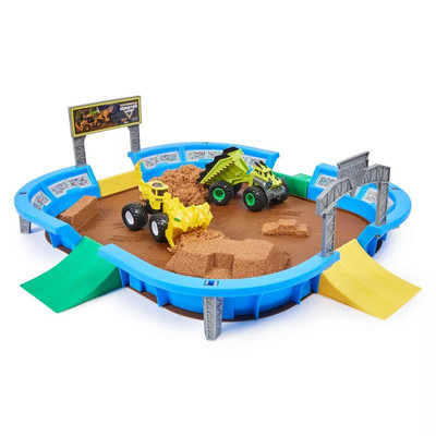 Monster Jam Monster Dirt Arena Playset [Includes Dirt Squad Scoopz & Axel]