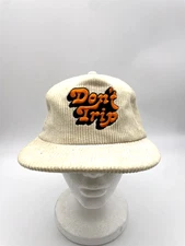 Free And Easy Hat Cap Snapback Don’t Trip Beige Corduroy Embroidered Mac Miller