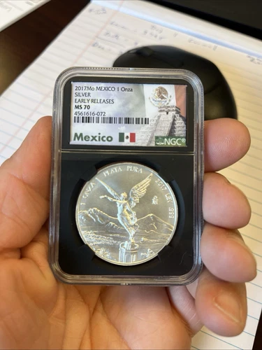 Mexico 2017-Mo 1 Onza .999 Silver Libertad MS70 NGC Early Releases #MA007