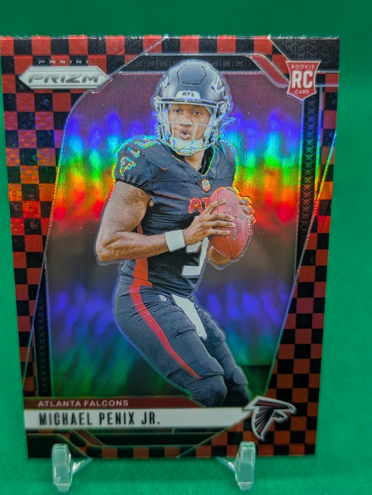 2024 Panini Red & Black Checker Prizm #378 Michael Penix Jr Falcons RC Rookie SP