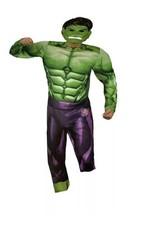 Avengers Hulk Child Costume Muscle Chest Padded Jumpsuit Plastic Mask Large