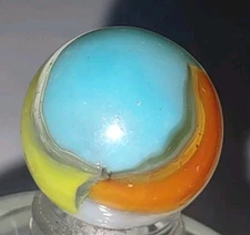 Bn2322  Vintage Vitro Tri-Lite Tigers Eye Marble  - 🇺🇲🇺🇲U.S.A.🇺🇲🇺🇲  .62"