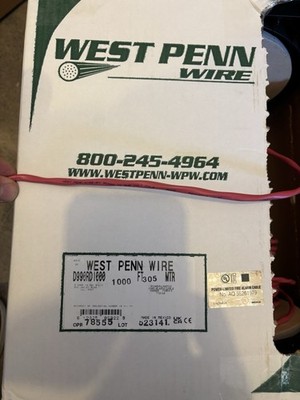 West Penn Wire 1000' 2 COND 16 AWG Red PVC Jacketed Wire D990RD1000
