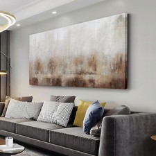 Abstract Wall Art Home Decor Wall Brown Canvas Print Wall Art Framed Modern A...