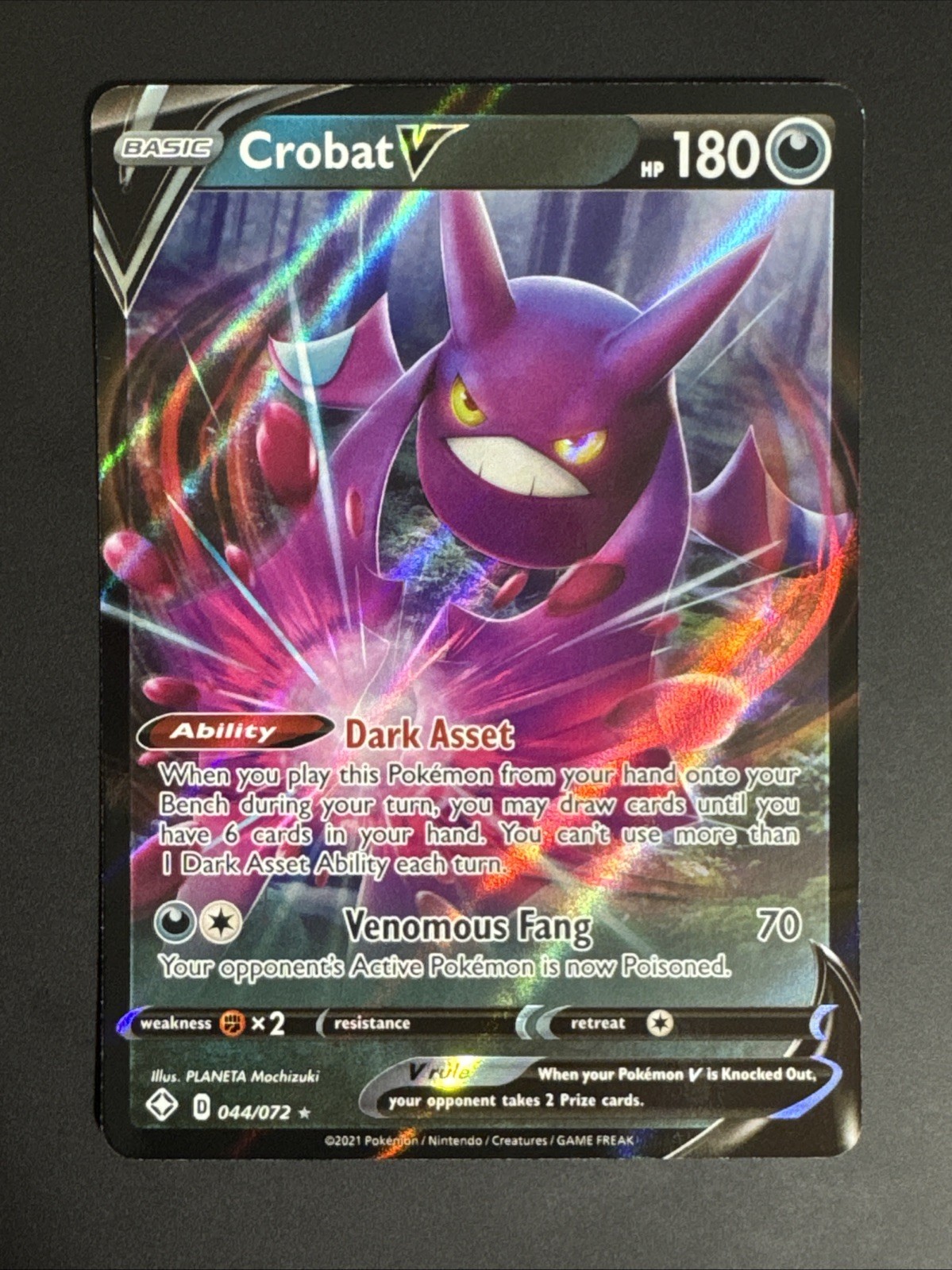 Pokémon TCG Crobat V Shining Fates 044/072 Holo Ultra Rare NM