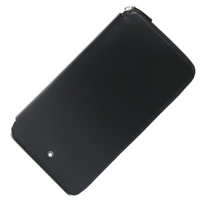 Pre-owned Montblanc Meisterst?ck 103902 round-zip long wallet in black leather