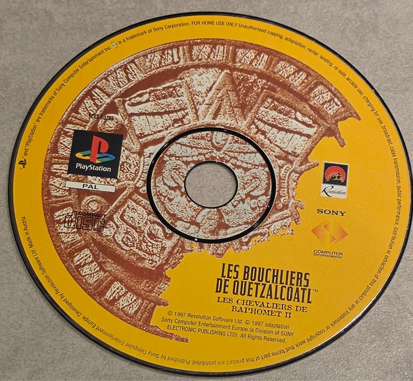 LES CHEVALIERS DE BAPHOMET II LES BOUCHLIERS DE QUETZALCOATL PLAYSTATION 1 PS1