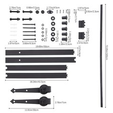 4.9-8.2FT Sliding Wood Barn Door Track System Kit Hardware Set Stainless Steel