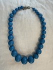 Authentic Vintage 80s/90s Chunky Graduated Bead Necklace Light Blue Adjustable — photo 3