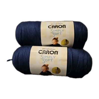 Caron Simply Soft Yarn , Lot of 2 Skeins, Dark Country Blue #4