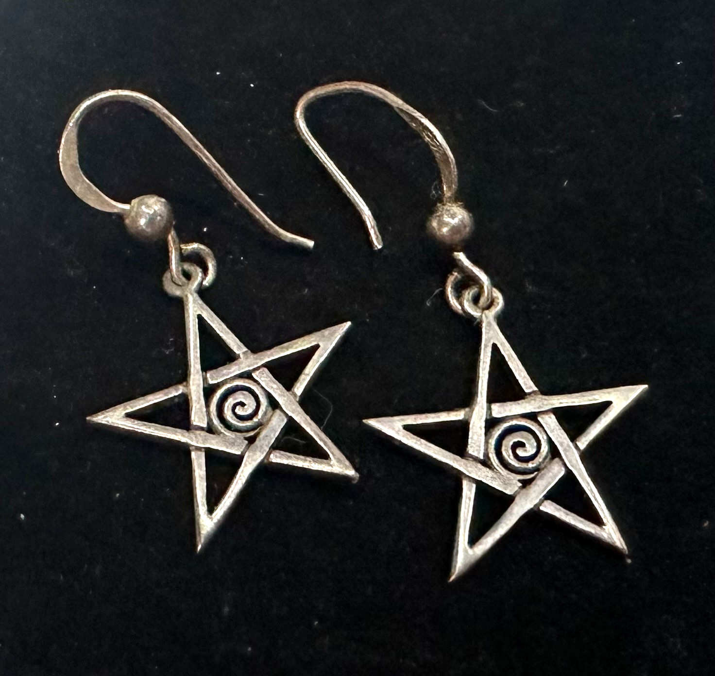 Vintage Star Earrings MARKED 925 Sterling Silver Jewelry Lot K