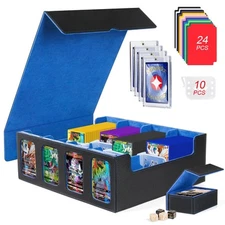 Trading Card Storage Box for 3200+ Cards with Display Windows, Premium MTG Card