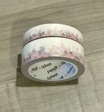 NEW Simply Gilded White Floral w/ Mini Gold Bows Washi Tape 10 & 15 mm rolls