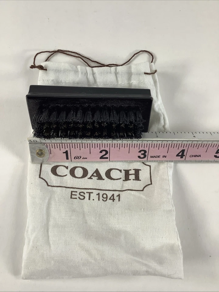 Coach Suede & Nubuc Leather Brush With Original Bag Vintage Black - Image 2 of 4
