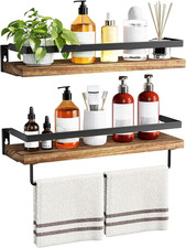 Bathroom Shelves with Towel Bar, Floating Shelves, Wall Shelves for Bathroom/Liv