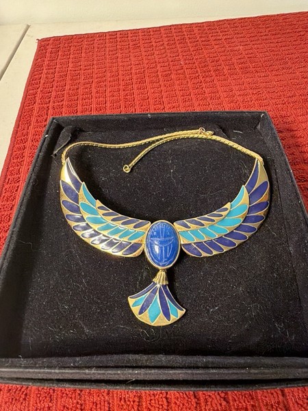 Alternate view of Vintage Franklin Mint Jewel Nile Scarab Necklace New Never Worn