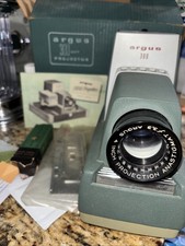 Argus 300 Slide Projector 1950s New In Open Damaged Case w Bulb Manual Parts