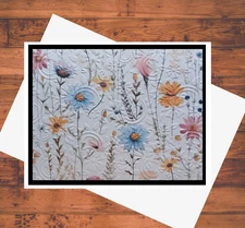 6 Embossed Wildflower Adult Card Making Kit: DIY Stationery Set w/ Envelopes A2