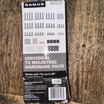 Universal TV Mounting Hardware Screw Kit Set with Box 3 screws missing.