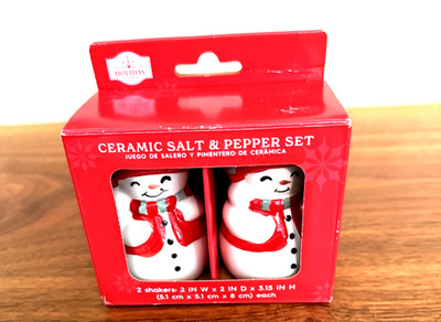 Holiday Time Snowman Salt & Pepper Shaker Set 2022