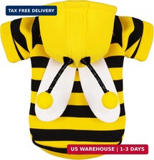 Adorable Bumblebee Halloween Costume Hoodie for Medium Dogs: Featuring Fun Wings