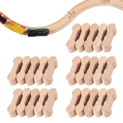 25 Pcs Wood Dog Bone Track Adapter, Train Pieces for Teens, One Size