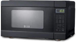 Compact 0.9 Cu Ft Microwave with 10 Power Levels & Child Lock - Black
