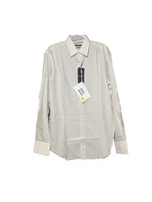 Emporio Armani Men's White Pinstripe Long Sleeve Dress Shirt Size 40 NWT