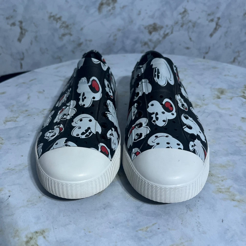 Disney X Nativo Mickey Mouse Para Mujer Talla 7 Zapatos Negro Blanco Zapatillas Cómodas Foto 3 de 4