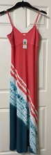 NWT Michael Kors size XS coral teal tie dye sleeveless maxi dress $140