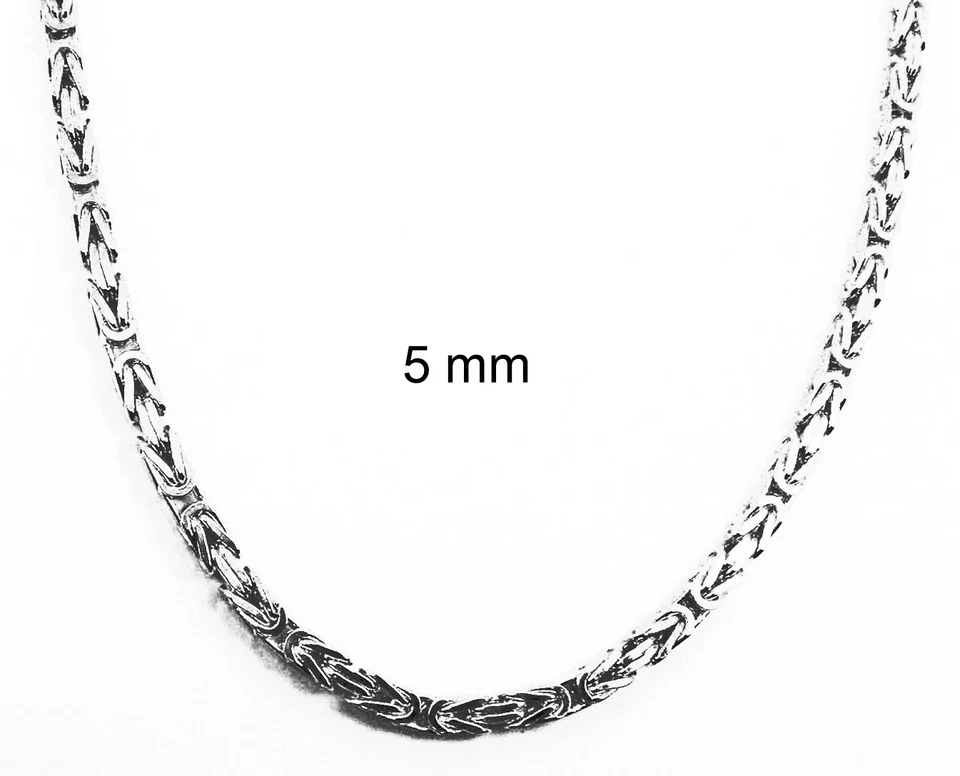 Collana Bizantina placcata argento uomo donna gioielli regalo catena catenina - Immagine 4 di 4