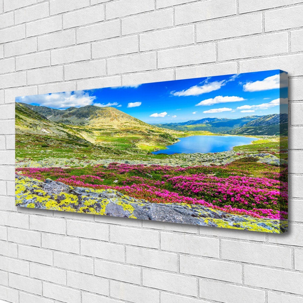 Tableaux nature en toile premium 125x50 cm avec châssis en bois pour décoration haut de gamme
